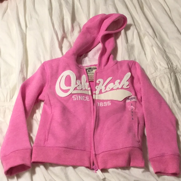 Oshkosh bgash super cute pink zip up hoodie - Picture 1 of 2